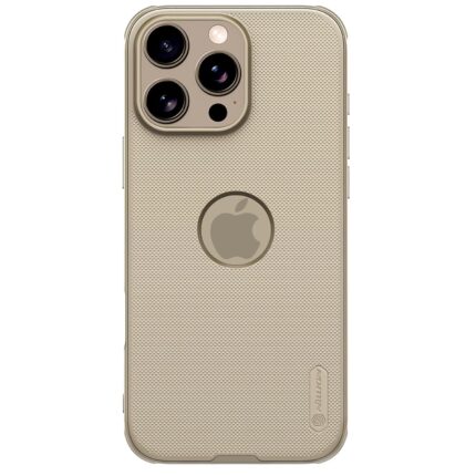 Nillkin Case for Apple iPhone 16 Pro Max (6.9" Inch) Super Frosted Shield Pro Hard Back Soft Border (PC + TPU) Shock Absorb Cover Raised Bezel Camera Protect PC Without Logo Cut Golden Color