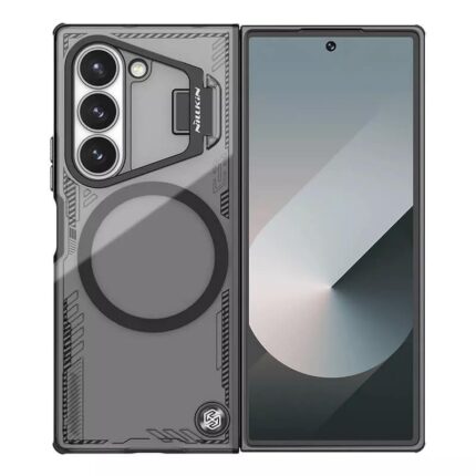 Nillkin Case For Smasung Galaxy Z Fold 6 Iceblade Magnetic Camera Protective Cover With Hidden Stand (Black)