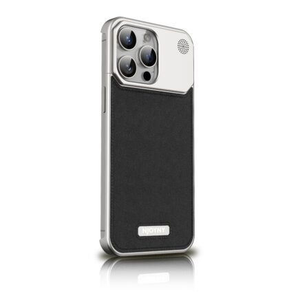 Aero Flex Frameless Metal Leather Case With Built-in Magsafe & Aroma For iPhone 16 Pro - Black