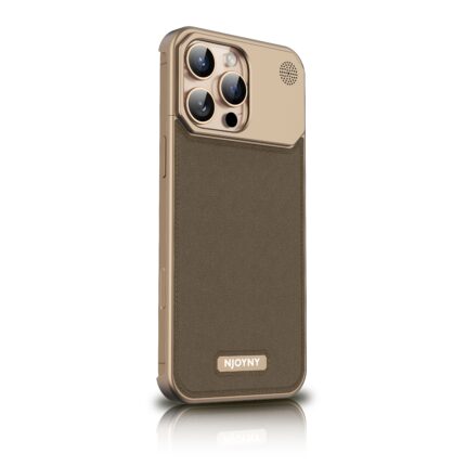 Aero Flex Frameless Metal Leather Case With Built-in Magsafe & Aroma For iPhone 16 Pro - Desert Gold