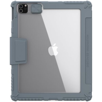 Nillkin Case for Apple iPad Pro 12.9" Inch 2022/2021 / 2020 / Air 13" 2025/2024 / Bumper Pro Leather Camera Slider Smart Wake & Sleep Pencil Holder Grey Color