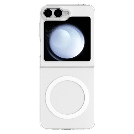 YOUNGKIT Case For Samsung Galaxy Z Flip 6 Transparent Crystal, Non-Yellowing, Magnetic Phone Cover - Clear