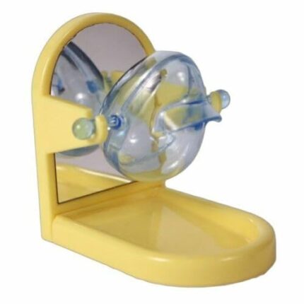 Original JW Activitoy Tip & Treat Toy for Birds, Interactive Rocking Treat Dispenser with Shiny Mirror & Perching Area, Promotes Problem-Solving Skills, Suitable for Birds and Small Animals