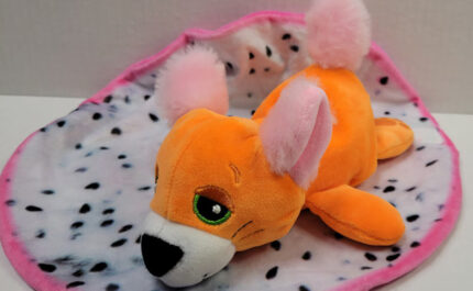 Original Cutetitos Fruititos Chinchillito Puffito Orange Pink Plush Stuffed Mouse Toy With Blanket