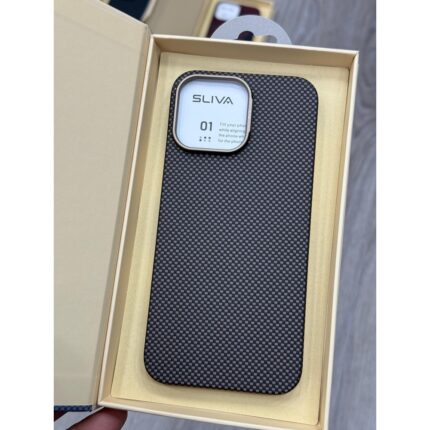 Sliva Real Carbon Fiber Magnetic Case For iPhone 15 Pro, Sturdy Durable Carbon 0.5 mm Thin, Aramid Fiber Skin with Drop Protection Phone Cover For - Desert Gold