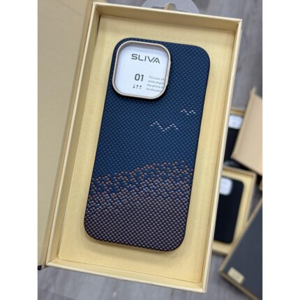 Sliva Real Carbon Fiber Magnetic Case For iPhone 15 Pro, Sturdy Durable Carbon 0.5 mm Thin, Aramid Fiber Skin with Drop Protection Phone Cover For - Seagulls & Beach