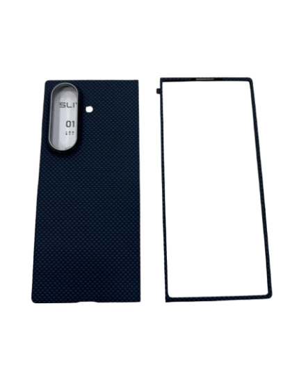 SLIVA Case For Samsung Galaxy Z Fold 7 Premium Aramid Fiber 0.6mm Magnetic Phone Cover - Small Grid Blue Color